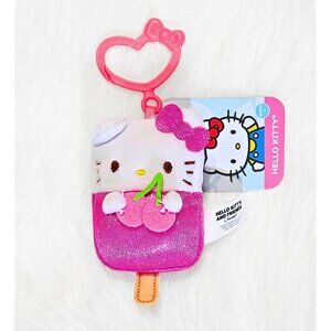 Hello Kitty Sanrio Popsicle Clip-On Plush Clip Pink Bow backpack keychain NEW